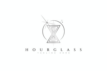 Fototapeta na wymiar Hourglass Abstract Sign Symbol Spiritual Sacred Geometric Bohemian Style Logo.