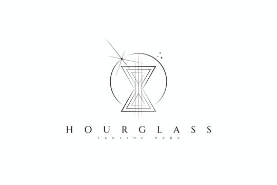 Hourglass Abstract Sign Symbol Spiritual Sacred Geometric Bohemian Style Logo.