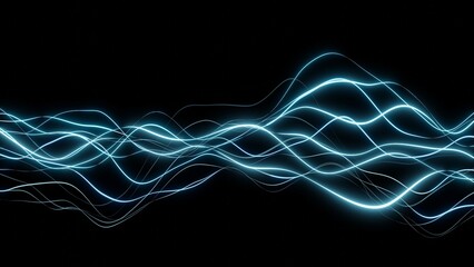 abstract sound wave 3d illustration. digital vibration frequency that can be used to represent brainwaves, sound system or radio communication