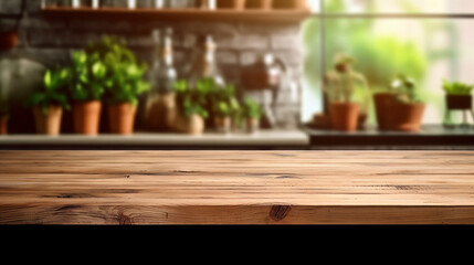 Empty Wooden Table in the Kitchen, General Artificial Intelligence.