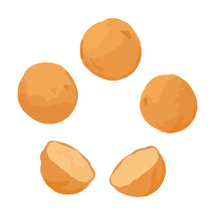 Bunuelos (Mexican fritters). Hand drawn watercolor vector illustration