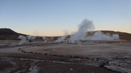 Vapores termais em Geyser Del Tatio, Chile