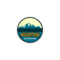 Creative mountain outdoor logo design vector illustration idea