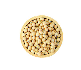 soy bean in wooden  cup  on  transparent png