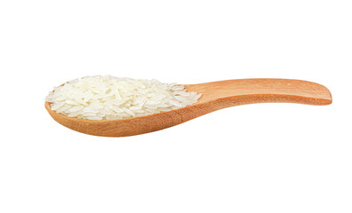 Rice weave in a wooden spoon on    trasparent  png