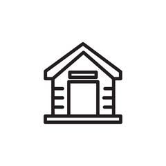 Dog House Pet Outline Icon