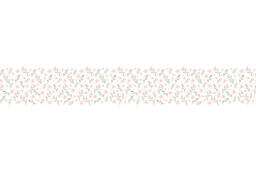 Botanic floral seamless brush with leaf, flowers. floral set seamless borders for your design. horizontal seamless pattern, floral background, great for textiles, banners, wrapping