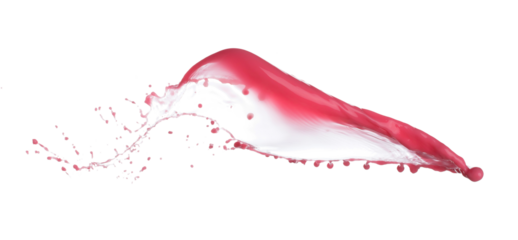 Red tomato strawberry juice pour set water shape form, Red blood wave fall in air. Abstract cloud fly, Red Wine colored splash spill in Air. White background Isolated high speed shutter, freeze motion