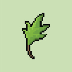 Obraz premium leaf illustration pixel art style with colorful color good for your project and game asset.