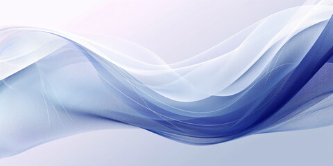 abstract background with smooth lines in blue and white colors wallpaper - created with AI 