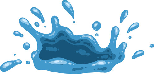 Fresh Blue Water Splash Element Illustration