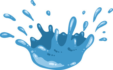 Obraz premium Fresh Blue Water Splash Element Illustration