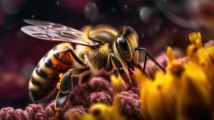 Close up of worker bee collecting and depositing honey and pollen.

Made with the highest quality generative AI tools 