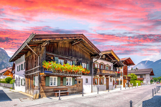 Altes Garmisch, Garmisch Partenkirchen, Bayern, Deutschland 