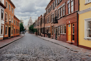 Obraz premium narrow street in the old town,Generative IA 