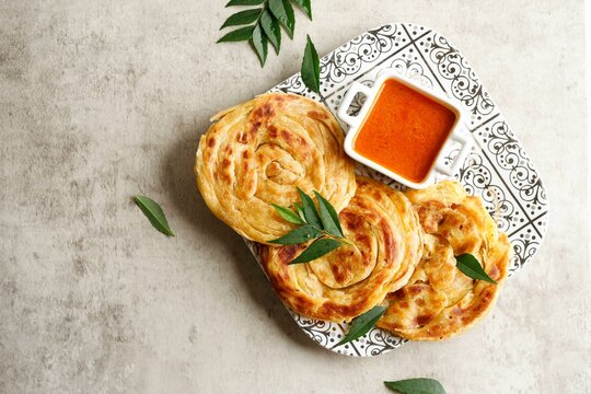 Homemade Paratha Bread with Curry