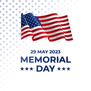 USA Memorial Day 2023 United States national flag colors. Greeting Card Vector illustration | 29 May 2023