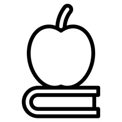 apple with book line 