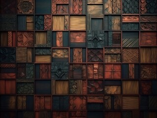 Fototapeta premium Abstract geometric background with red color tone Generative ai