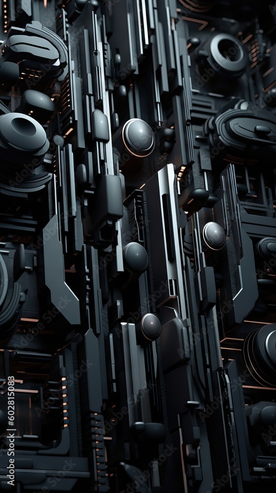 Aufkleber intricate and detailed structure of the interior of the motherboard of a computer, binary computerin