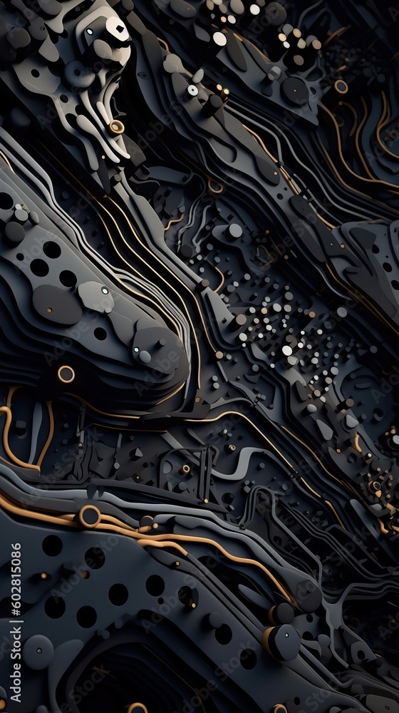 Poster intricate and detailed structure of the interior of the motherboard of a computer, binary computerin