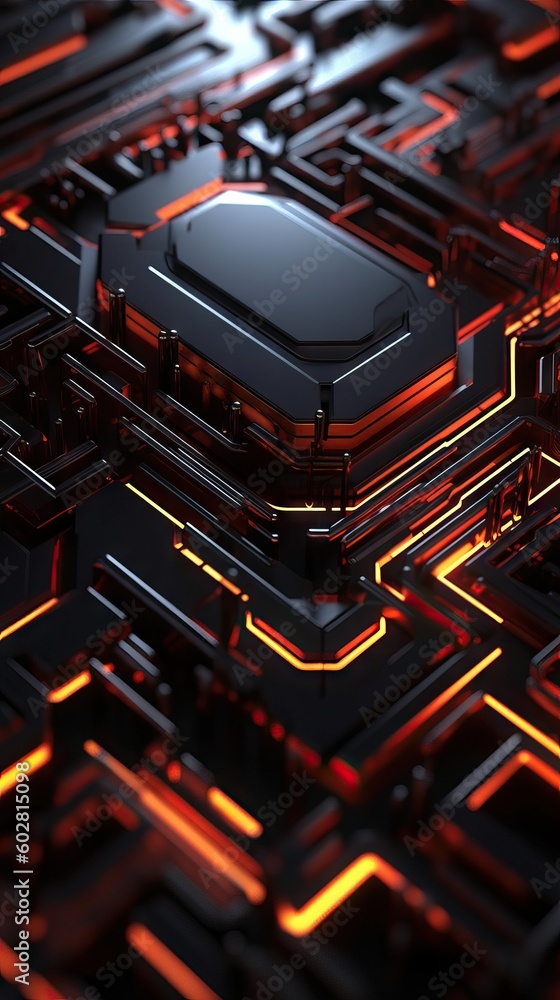 Poster intricate and detailed structure of the interior of the motherboard of a computer, binary computerin