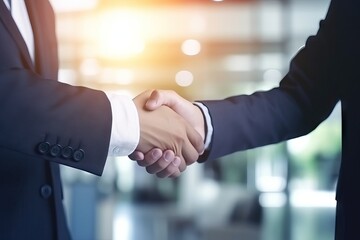 Businessman handshake for teamwork of business merger and acquisition, successful negotiate, hand shake, two businessman shake hand with partner to celebration partnership and business deal concept