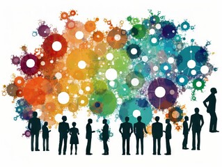 Collective learning skills, cooperation and multitasking concept, people work together, making changes, change the world