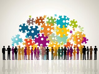 Collective learning skills, cooperation and multitasking concept, people work together, making changes, change the world