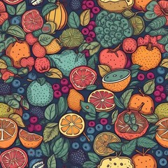 Colorful and vibrant fruit pattern background, kitchen and cooking concept, healthy vegetables