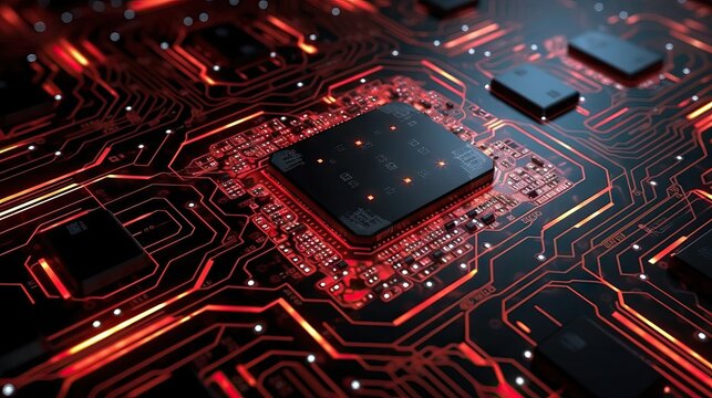 Highly detailed technology texture, AI supercomputer Chrome, insane level of detail throughout circuitry, cinematic depth of field, high contrast lighting, CPU and GPU , circuits interconection,