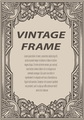 Isolated frames in baroque antique style. engraving ornament frames.