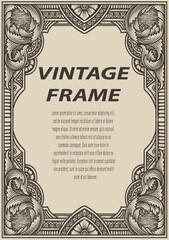 Isolated frames in baroque antique style. engraving ornament frames. - obrazy, fototapety, plakaty