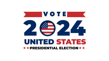 2024 United States presidential election. Usa debate of president voting 2024. Election voting poster. Vote 2024 in USA, banner design. Political election campaign