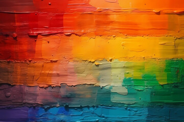 Obraz premium Wall pained with rainbow color made with Generative AI