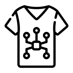 smart clothing Line Icon