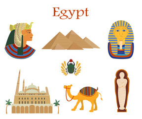 エジプト観光アイコンセット
