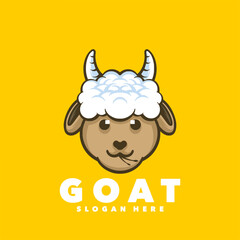 Goat cute head logo