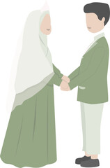 Romantic muslim Wedding couple