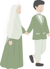 Romantic muslim wedding couple