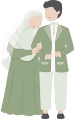 illustration of a muslim Wedding couple