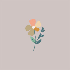 simple flower element in isolated background
