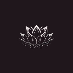 silhouette of blooming flower in isolated background