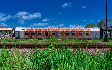 Rostiger Eisenbahnwagen
