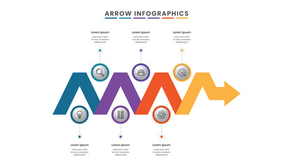 Arrows workflow business infographic. Suitable for business presentation.