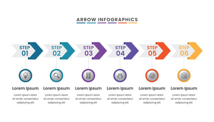 Modern arrows workflow infographic for business presentation.
