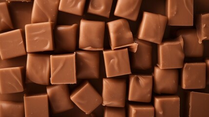 Sweet Fudge Candy Photorealistic Horizontal Background. Sweet Dessert From Confectionery. Ai Generated Hyperrealistic Background with Delicious Flavory Fudge Candy. Generative AI