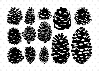 Pine Nut Silhouette, Pine Cone SVG, Nut Svg, Snacks Items Svg, Fruits Svg, Pine Nut Bundle, SB00960