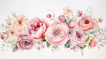 Obraz na płótnie Canvas roses on background white