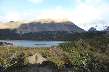 Landscape of the Argentine Patagonia with mountains, rivers, forests and lakes